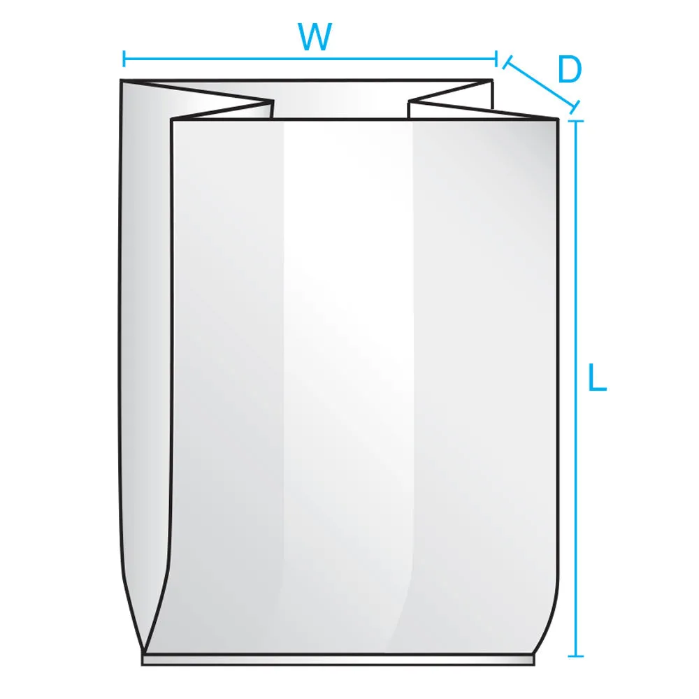 16" x 14" x 36" x 1.5 mil Clear Eco-Manufactured Plastic Side-Gusseted Bags (Case of 250)