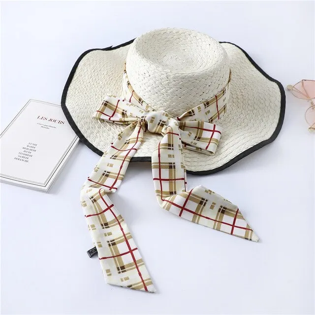 2020 Long Silk Skinny Neck Scarf Print Foulard Hair Scarves Head Band 190*5cm Bag Handle Ribbon Cap Tie Lady Belt