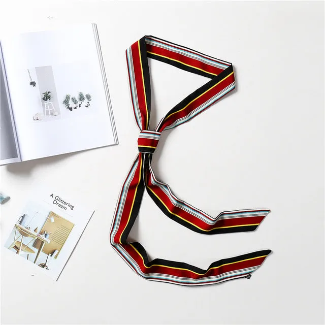 2020 Long Silk Skinny Neck Scarf Print Foulard Hair Scarves Head Band 190*5cm Bag Handle Ribbon Cap Tie Lady Belt