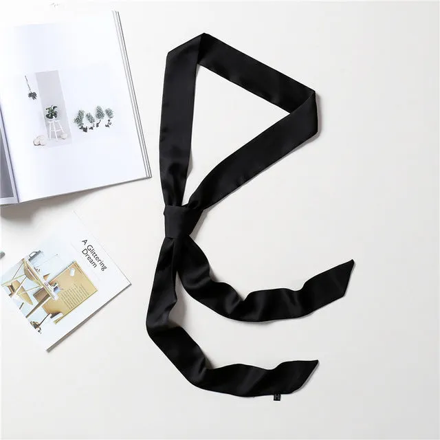 2020 Long Silk Skinny Neck Scarf Print Foulard Hair Scarves Head Band 190*5cm Bag Handle Ribbon Cap Tie Lady Belt