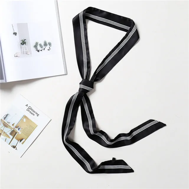 2020 Long Silk Skinny Neck Scarf Print Foulard Hair Scarves Head Band 190*5cm Bag Handle Ribbon Cap Tie Lady Belt