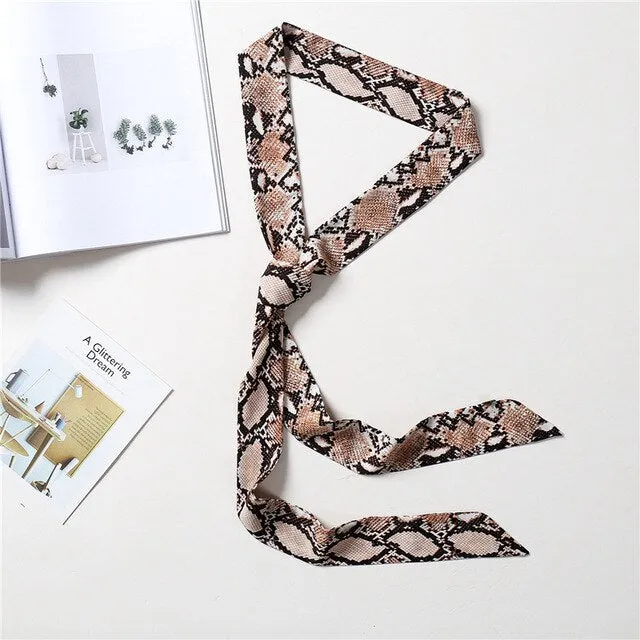 2020 Long Silk Skinny Neck Scarf Print Foulard Hair Scarves Head Band 190*5cm Bag Handle Ribbon Cap Tie Lady Belt