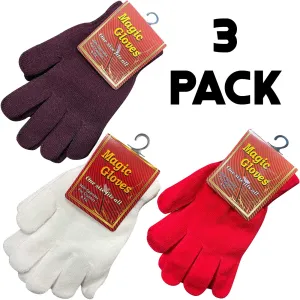 3 Pack Unisex Spandex Magic Gloves Pair