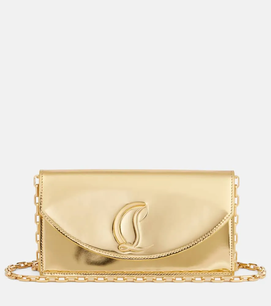 Christian Louboutin Loubi54 mirrored leather clutch