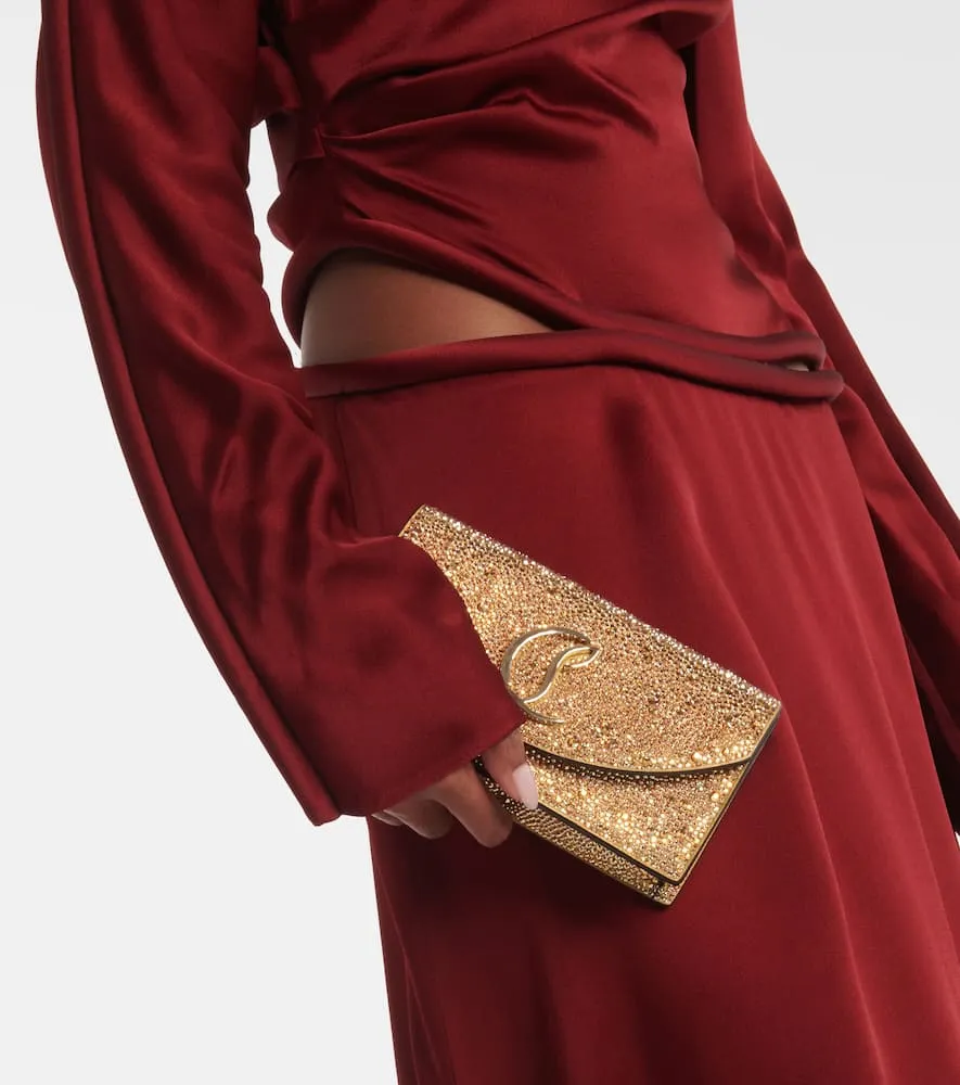 Christian Louboutin Loubi54 Small embellished leather clutch