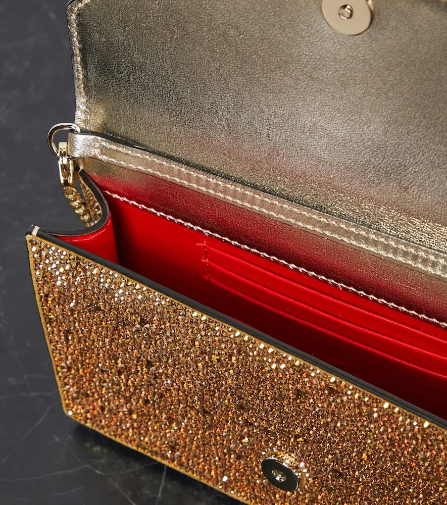 Christian Louboutin Loubi54 Small embellished leather clutch