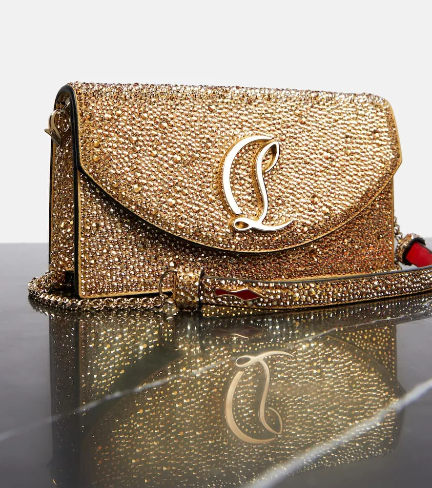Christian Louboutin Loubi54 Small embellished leather clutch