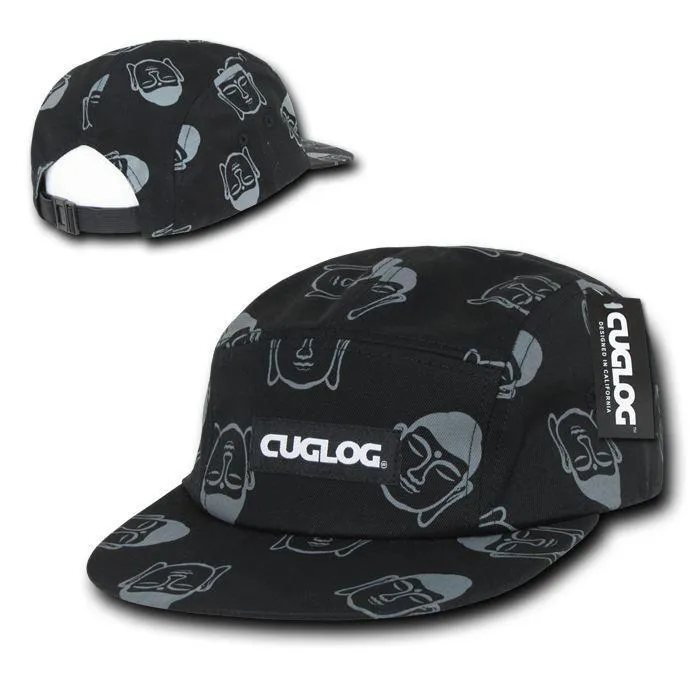 Cuglog Buddha Print 5 Panel Racer Racing Jockey Biker Caps Hats Unisex