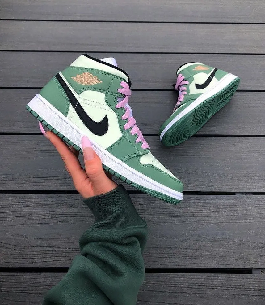 Custom Air Jordan 1 Light And Dark Green