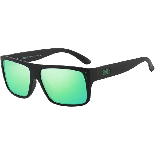 Dubery Polarized Sunglasses 100% UV Protection Black/Green D911 C6