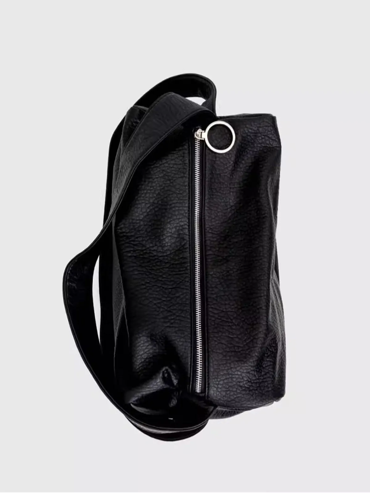 Durable Double Strap Crossbody Bag Large Capacity Soft Leather Shoulder Bag