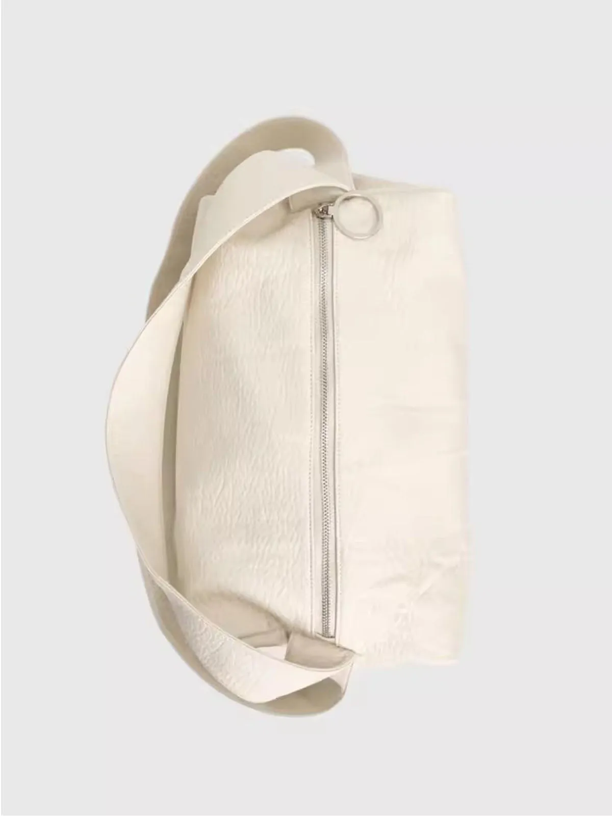 Durable Double Strap Crossbody Bag Large Capacity Soft Leather Shoulder Bag