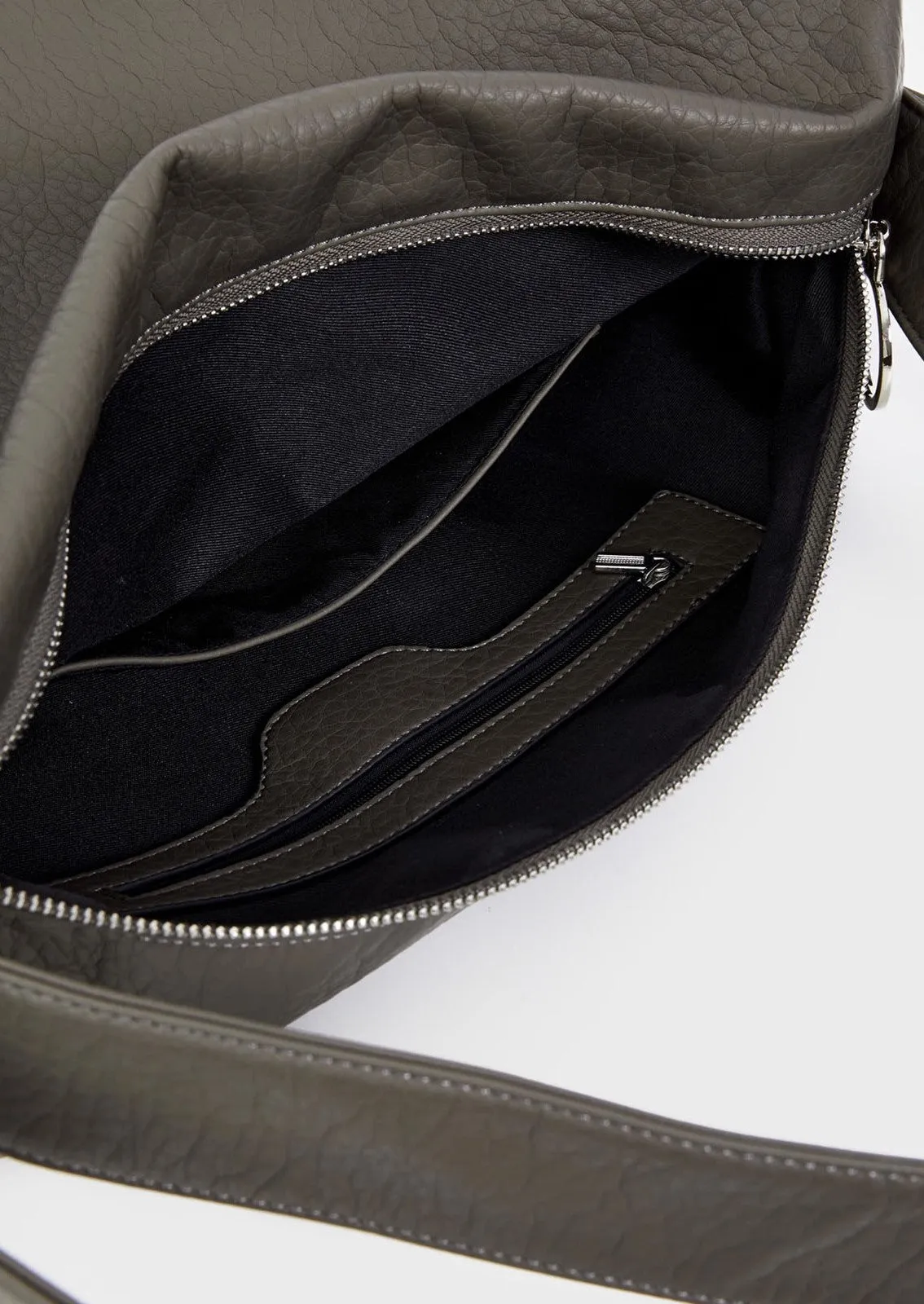 Durable Double Strap Crossbody Bag Large Capacity Soft Leather Shoulder Bag