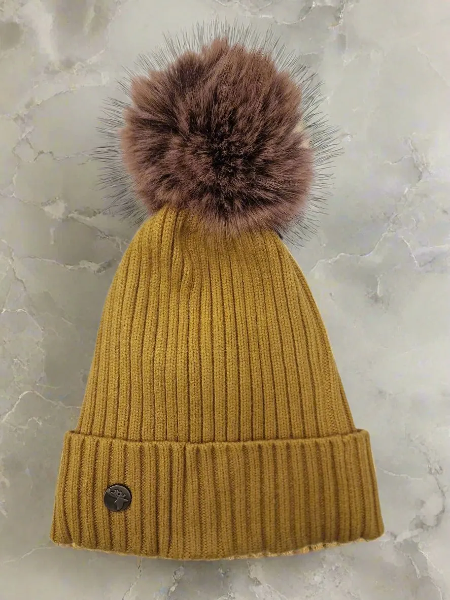 House Of Tweed Womens Luxury Bobble Beanie Hat Warm Pom Pom Ladies Wooly