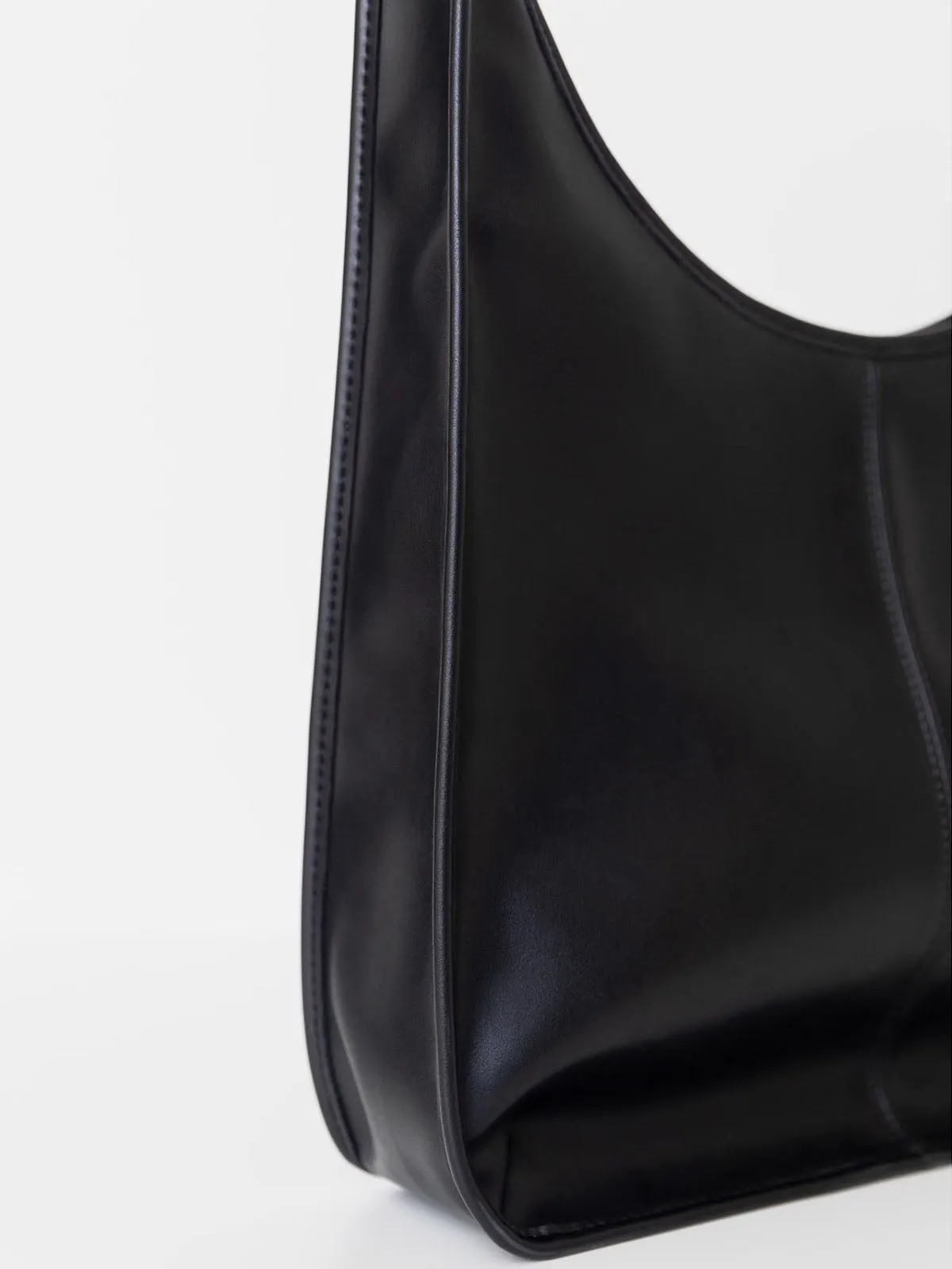 Large Capacity Egg-Shaped Silhouette Black Tote Bag