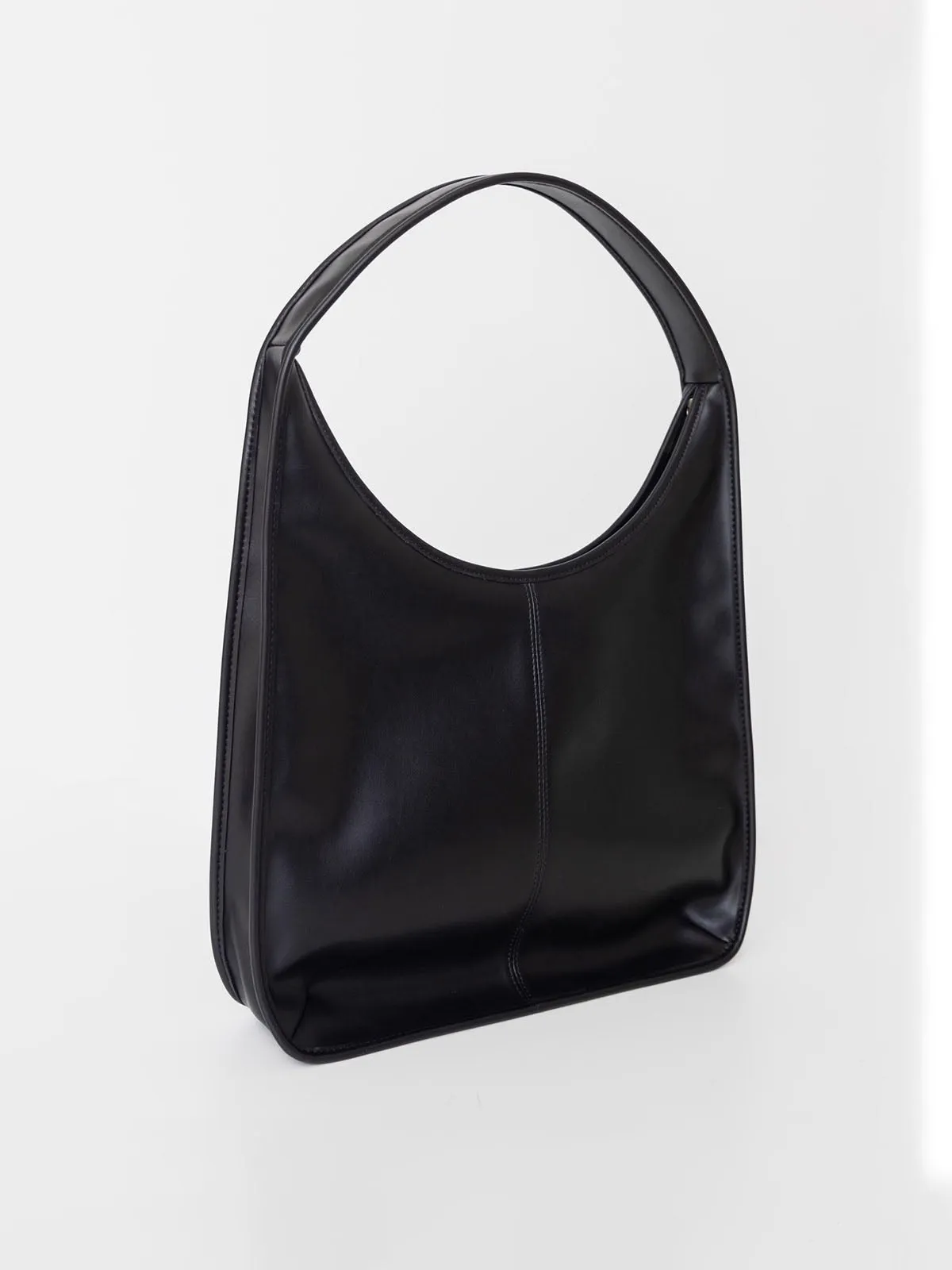 Large Capacity Egg-Shaped Silhouette Black Tote Bag