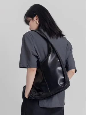 Large Capacity Egg-Shaped Silhouette Black Tote Bag