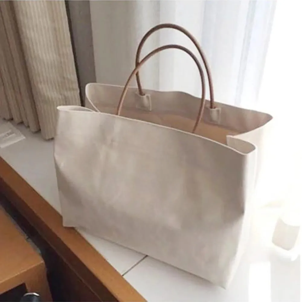 Large Capacity Soft Plain Canvas Tote Bag