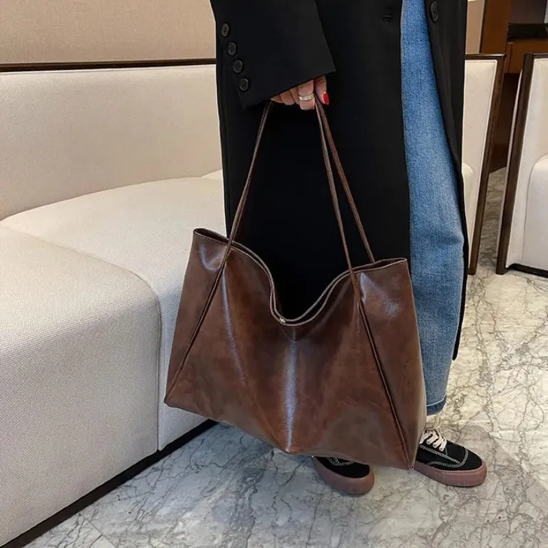 Portable Minimalist Women's Large-Capacity Shoulder Tote Bag
