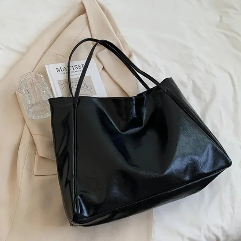 Portable Minimalist Women's Large-Capacity Shoulder Tote Bag