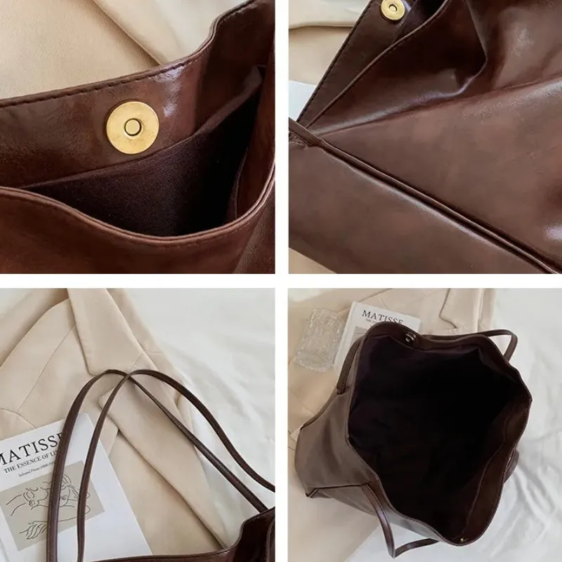 Portable Minimalist Women's Large-Capacity Shoulder Tote Bag