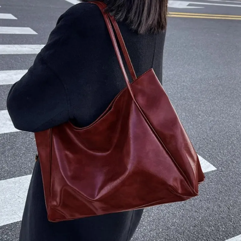 Portable Minimalist Women's Large-Capacity Shoulder Tote Bag