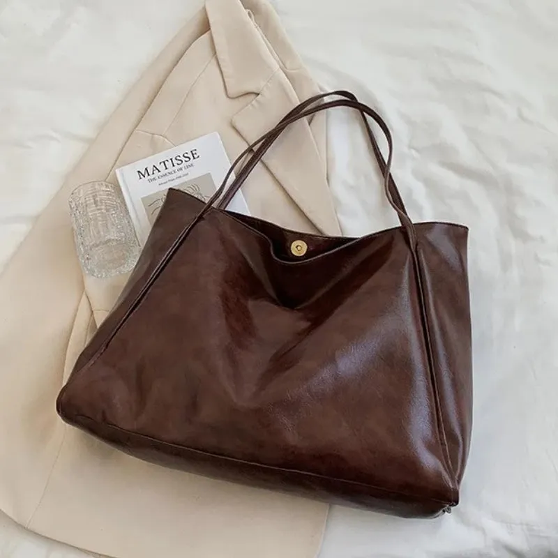 Portable Minimalist Women's Large-Capacity Shoulder Tote Bag