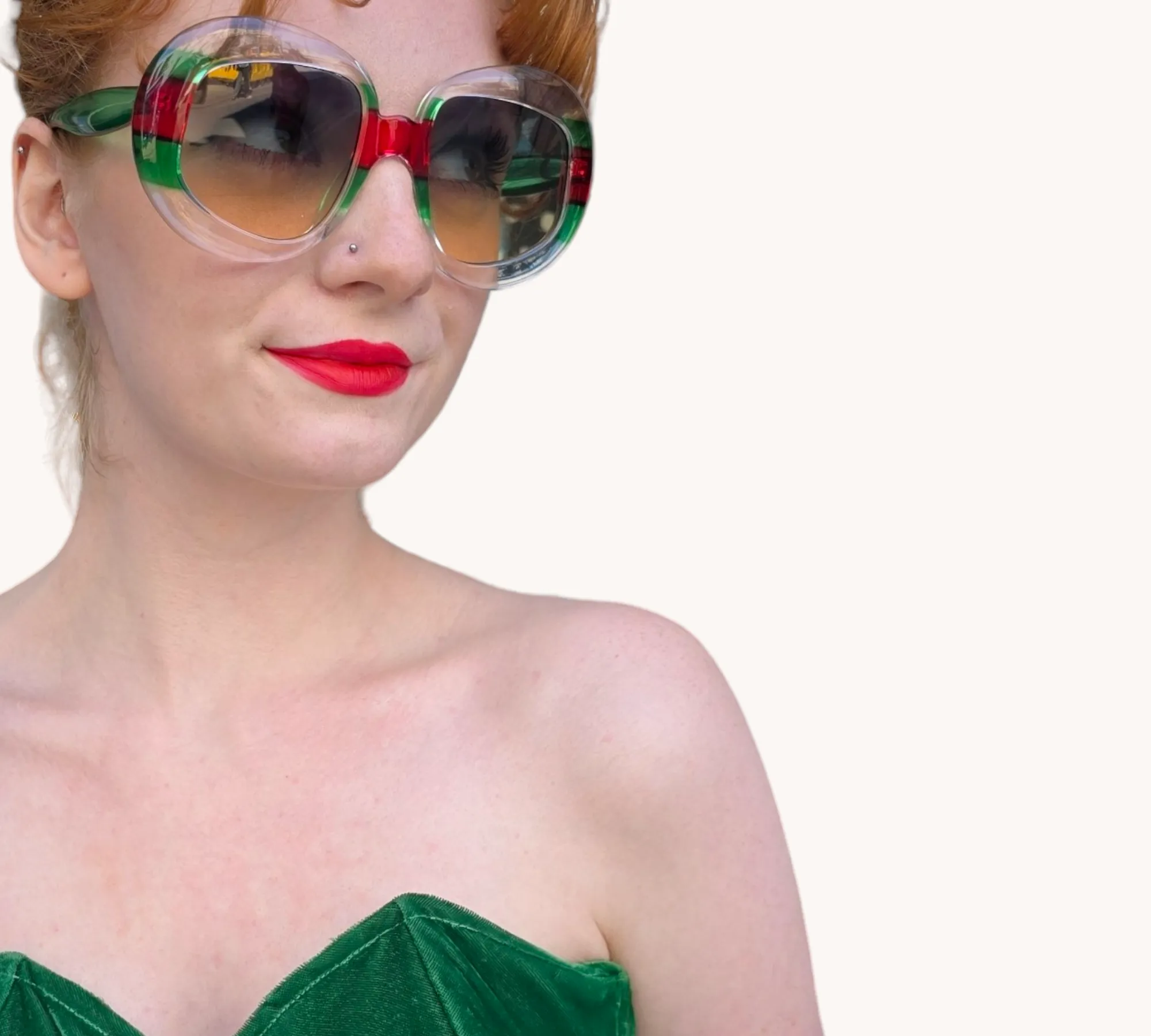 Red/Green Oversized Shades