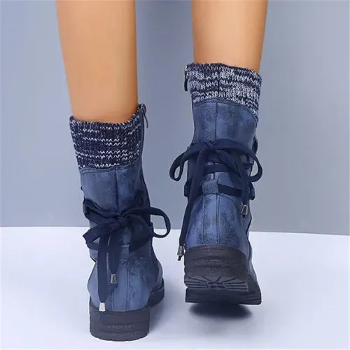 Retro Style Women's Mid-Calf Boots