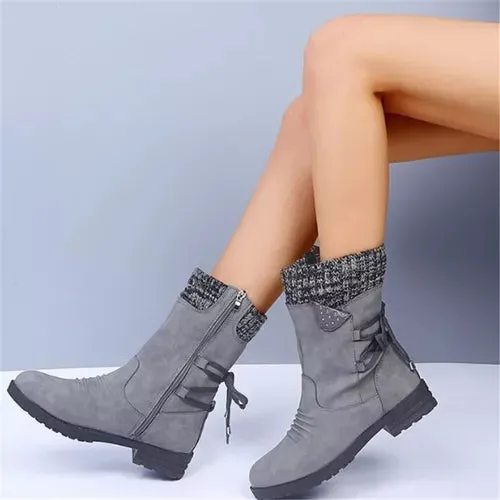 Retro Style Women's Mid-Calf Boots