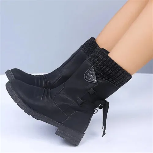Retro Style Women's Mid-Calf Boots