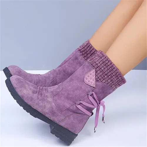 Retro Style Women's Mid-Calf Boots