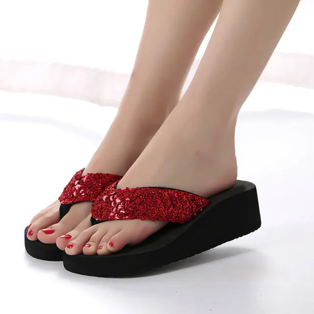 Summer Women Flip Flops Casual Sequins Anti-Slip