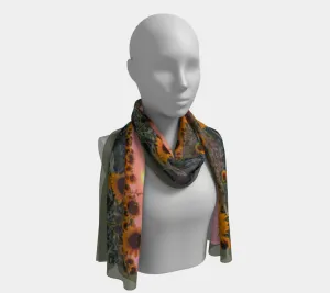 Sunflowers Pretty in Pink Sunset Sage Scarf