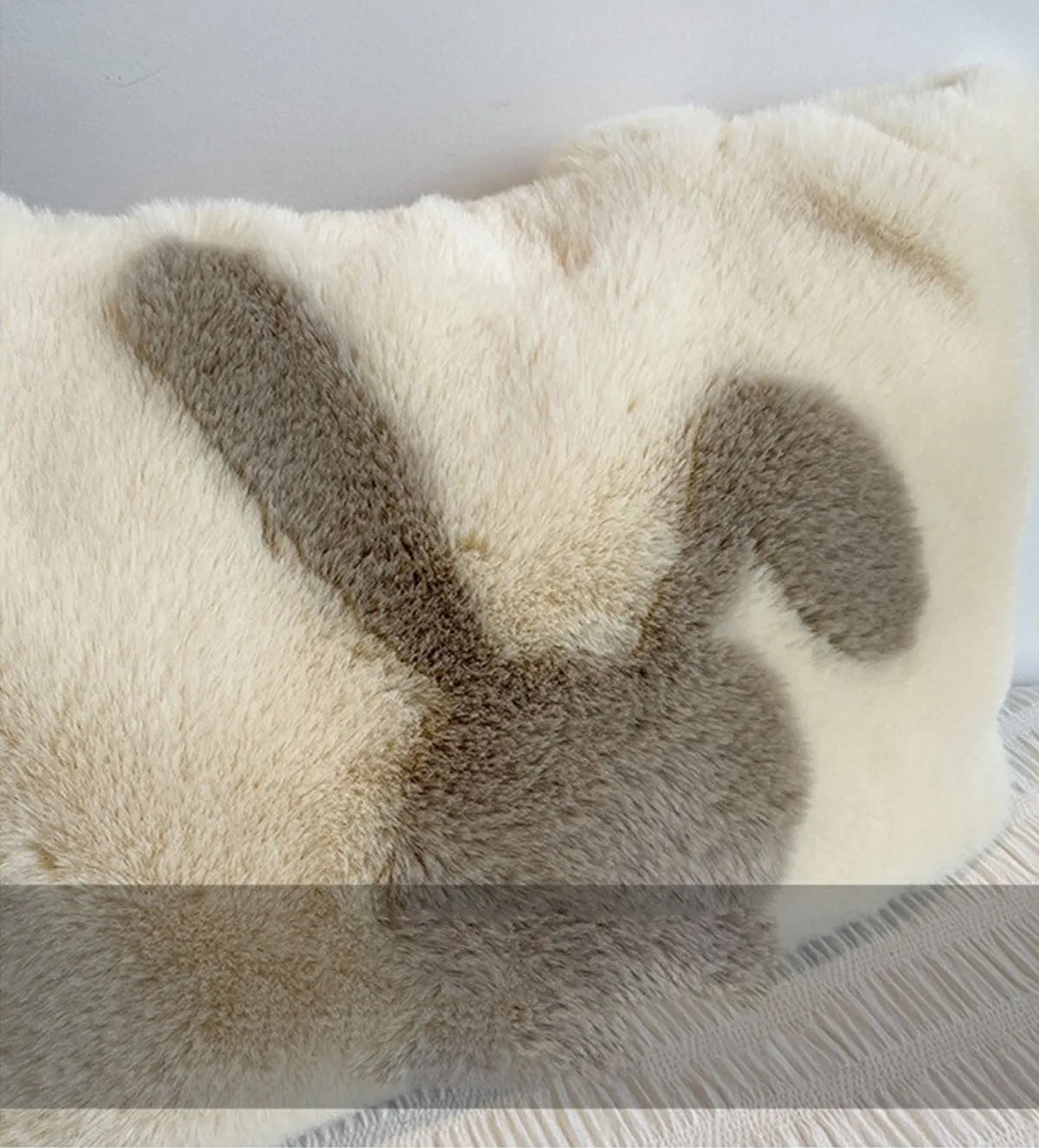 Winter Large Capacity Fluffy Tote Bag Rabbit Print Plush Shoulder Bag
