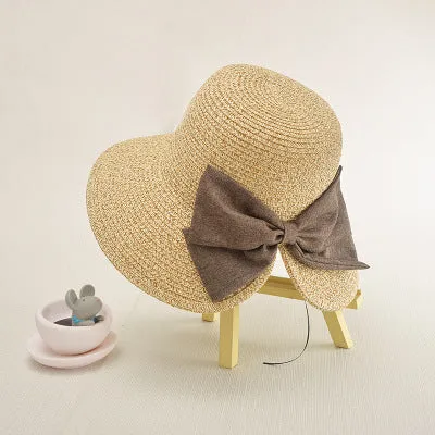 Women's Sun Hat Big Bow Wide Brim Floppy Summer Hats For Women